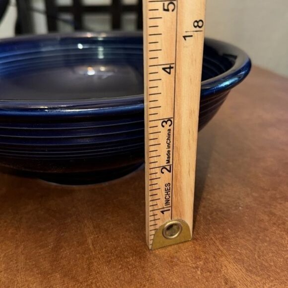 Fiesta HLC USA 9" Ceramic Bowl Deep Blue Vintage Collectible Dish - Picture 5 of 6